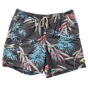 Tommy Bahama Swim Trunks Mens XL Gray Tropical Print Mesh Lined Relax Cargo 6"
